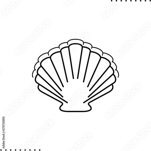 Shell vector icon in outline