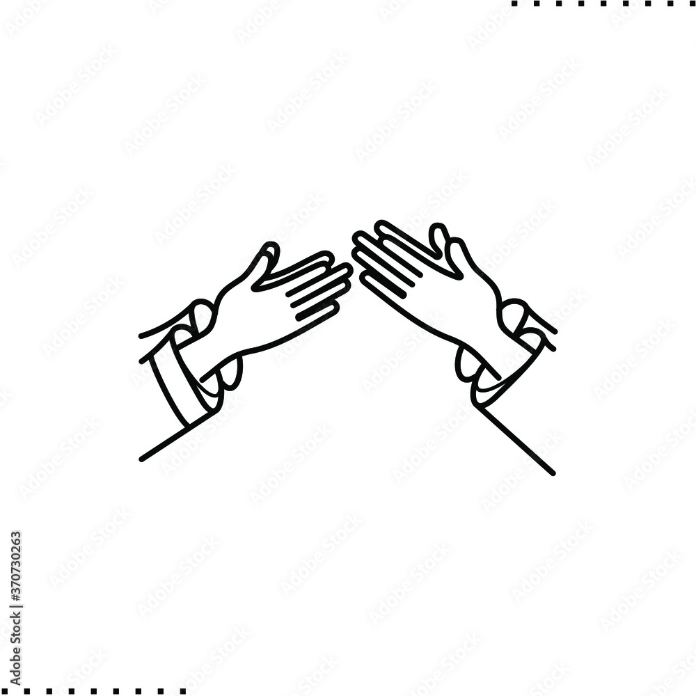 Forgiveness hands  vector icon in outline