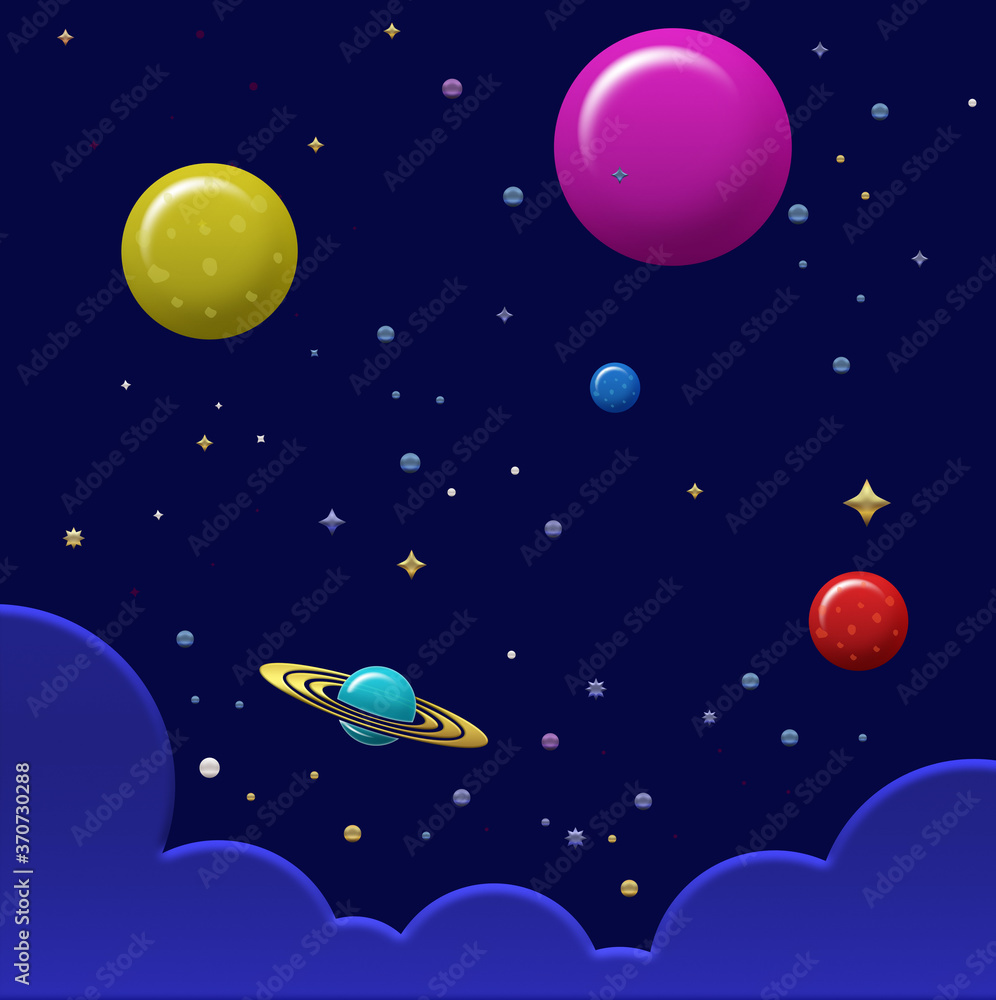 Planeten mit Sternen im All. Planeten mit Sternen im All.