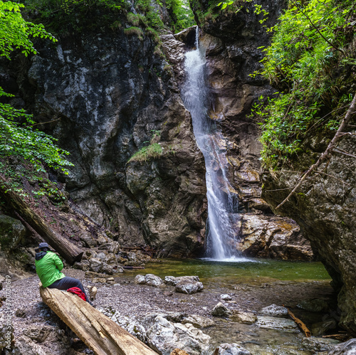 Wanderung zu den Lainbach Wasserfällen bei Kochel am See Bayern photo