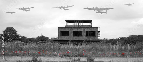 Avro Lancaster bomber, British 4 engined ww2 heavy bomber
 photo