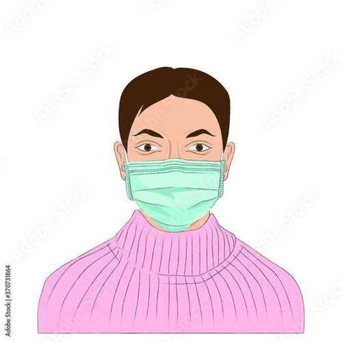 Wear a masks to prevent Coronavirus (COVID-19) and plague infection, Surgical masks illustration.	