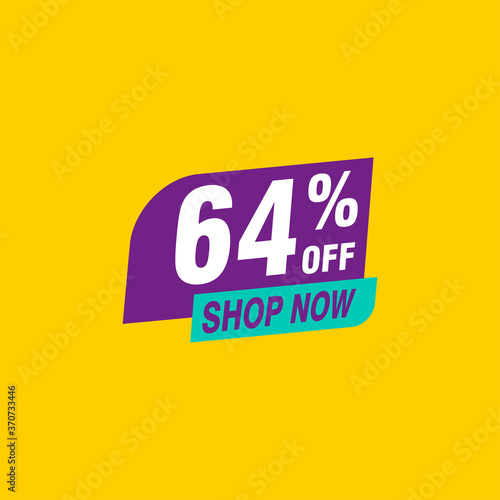 64 discount, Sales Vector badges for Labels, , Stickers, Banners, Tags, Web Stickers, New offer. Discount origami sign banner