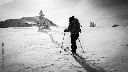Cross country skiing in Ariège, France