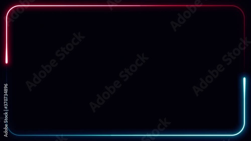 Wallpaper Mural Neon Frameset Lines With Tapered Strokes Background Loop/ 4k animation of an abstract technology background with neon light stroke in frame shapes seamless looping Torontodigital.ca