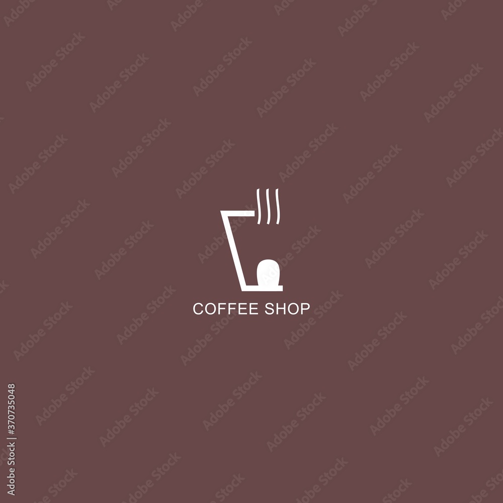 Coffee shop logo. Simple natural home logo design, cafe or restaurant logo, coffee and tea shop for business.