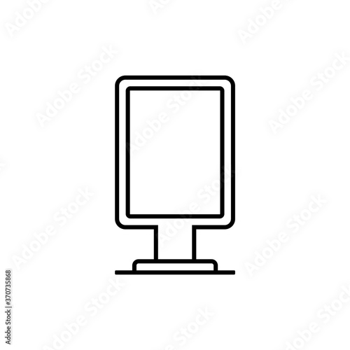 Citylight outdoor advertising, vector linear icon.
