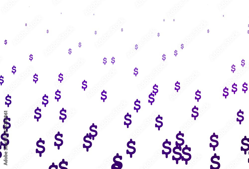 Light Purple vector template with Dollar. Light Purple vector template with Dollar.