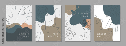 Set of abstract creative artistic templates with autumn concept. Universal cover Designs for Annual Report, Brochures, Flyers, Presentations, Leaflet, Magazine.
