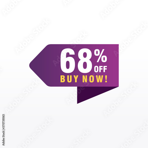 68 discount, Sales Vector badges for Labels, , Stickers, Banners, Tags, Web Stickers, New offer. Discount origami sign banner