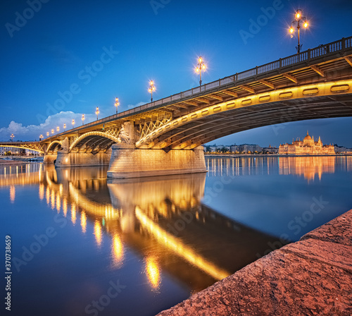 Margaret Bridge in Budapest at night