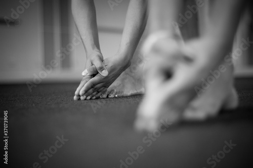 Black and white yoga poses