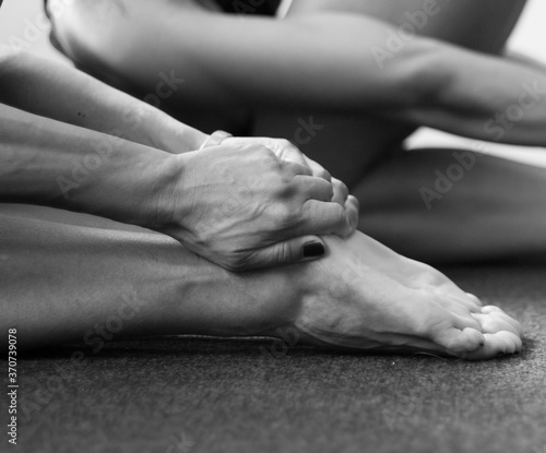 Black and white yoga poses