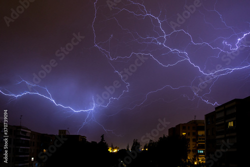 Thunderbolts in the sky of Madrid