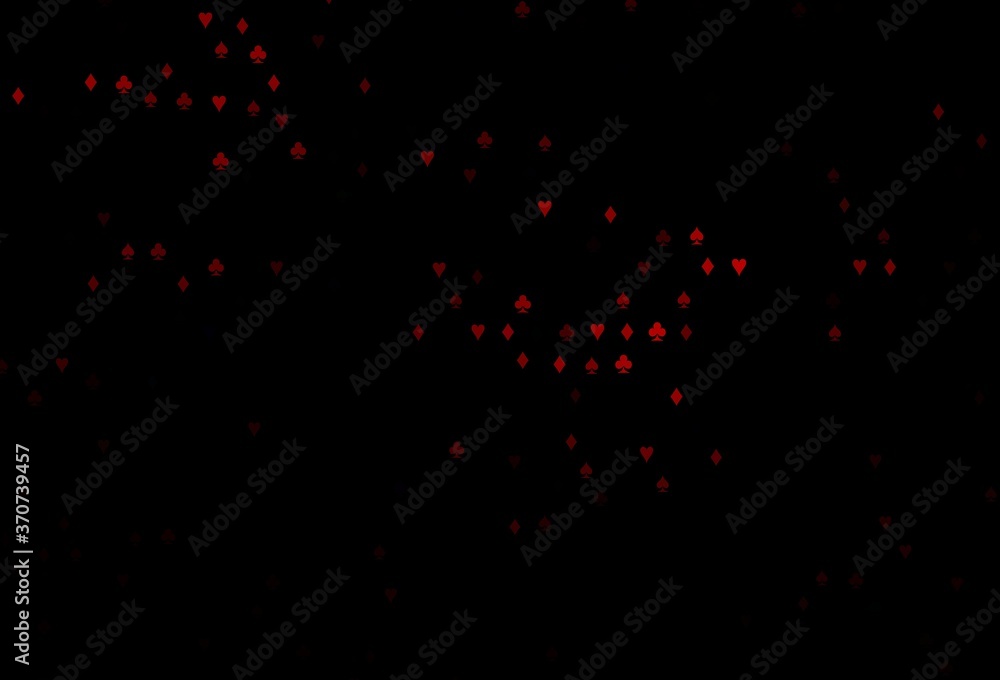 Dark Red vector pattern with symbol of cards. Dark Red vector pattern with symbol of cards.