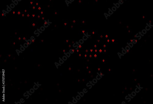 Dark Red vector pattern with symbol of cards.
