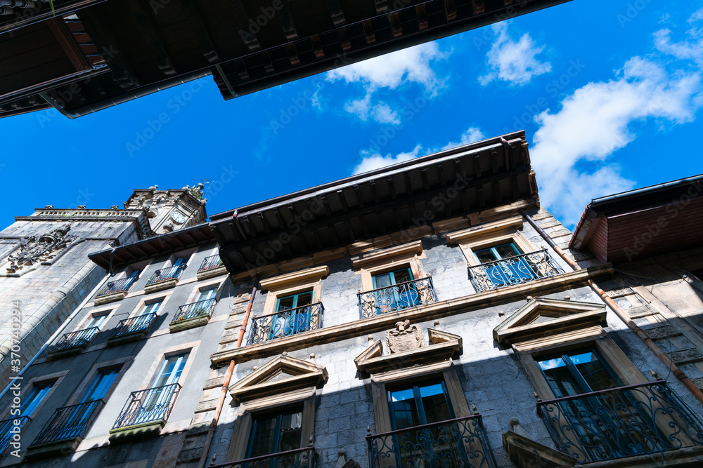 Mayor street, Historic quarter, Hondarribia town, Txingudi bay, Jaizkibel Mountain range, Gipuzkoa province, Basque Country, Spain, Europe Mayor street, Historic quarter, Hondarribia town, Txingudi bay, Jaizkibel Mountain range, Gipuzkoa province, Basque Country, Spain, Europe