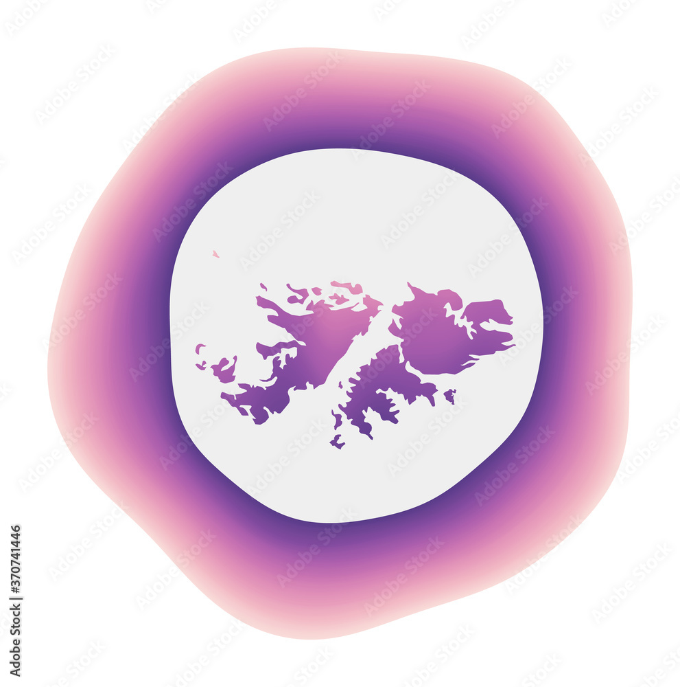 Falklands icon. Colorful gradient logo of the country. Purple red Falklands rounded sign with map for your design. Vector illustration. Falklands icon. Colorful gradient logo of the country. Purple red Falklands rounded sign with map for your design. Vector illustration.