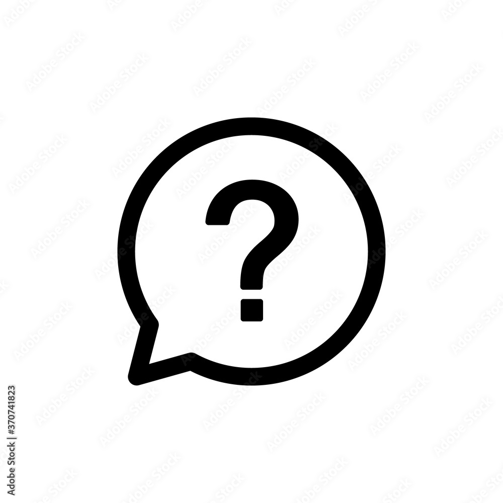 Question speech babble icon. Help sign vector illustration isolated on white. Question speech babble icon. Help sign vector illustration isolated on white.