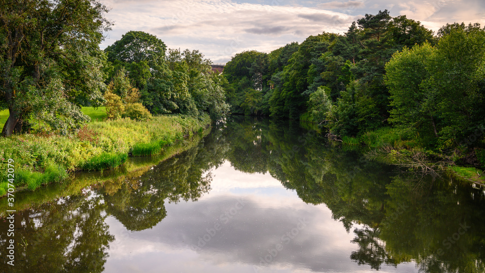 Reflections in the River Wear, at Croxdale a village just south of Durham City in County Durham, England. Reflections in the River Wear, at Croxdale a village just south of Durham City in County Durham, England.