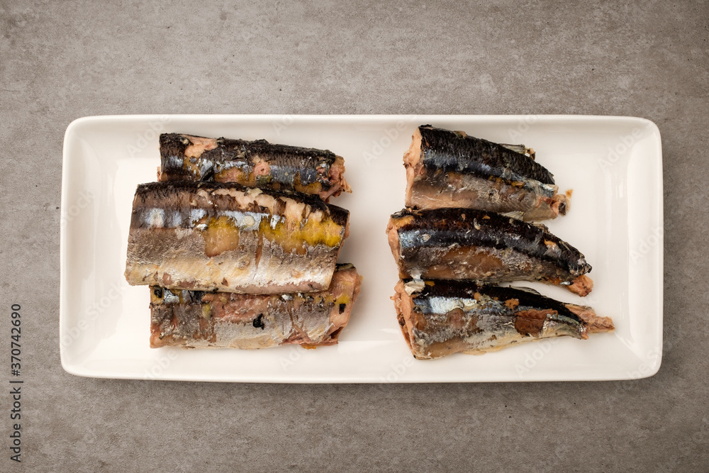 Canned saury on white background Canned saury on white background