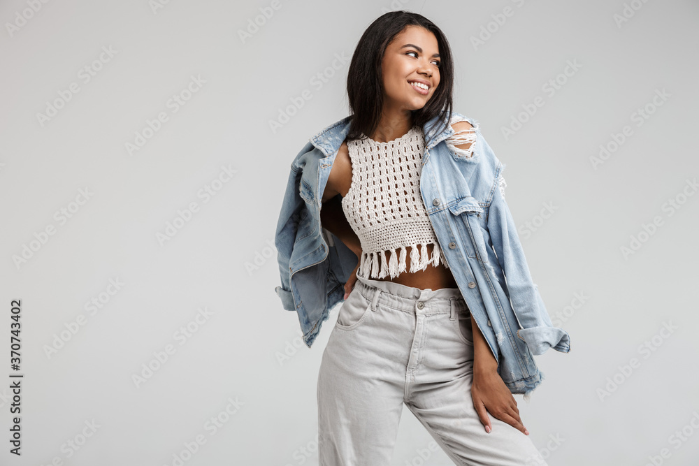 Attractive stylish young african woman looking away Attractive stylish young african woman looking away