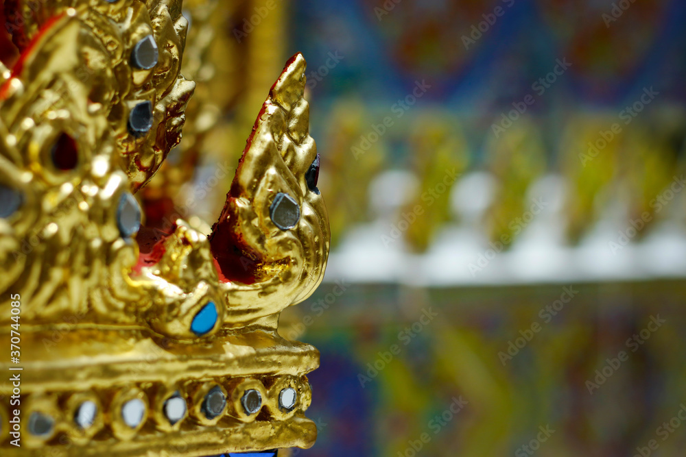 Fototapeta premium close up of detail in the buddhist temple rachabopit in the city of bangkok -thailand 