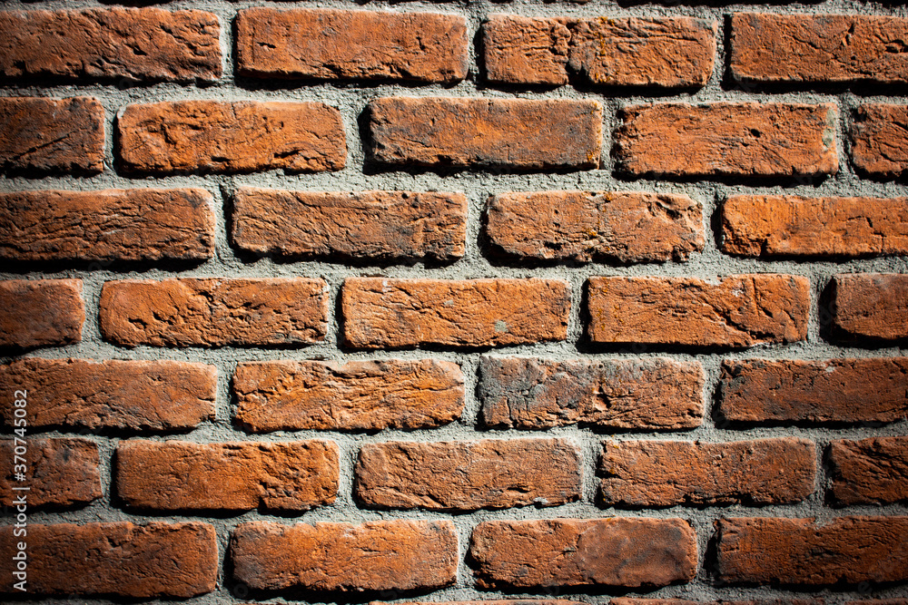 Obraz premium Empty red brick wall background.