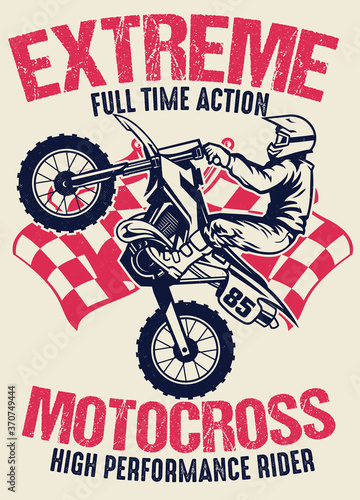 vintage shirt design of motocross