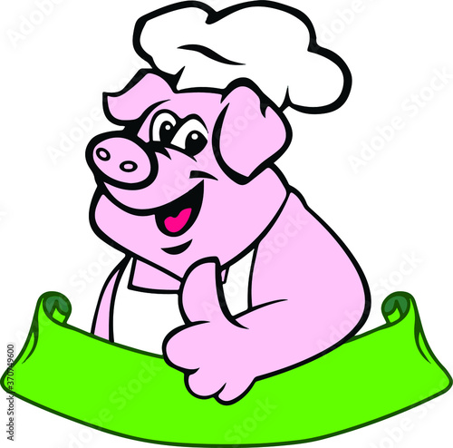 Pig logo for pork sale.