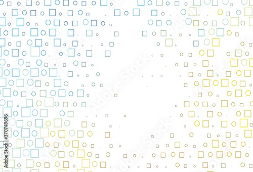 Light Blue, Yellow vector cover with circles, cubes.