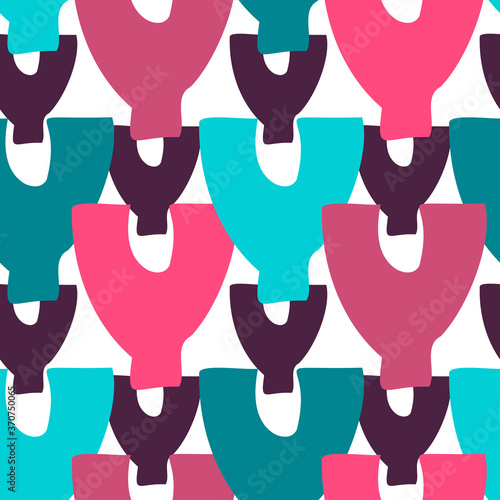 Vector seamless colorful pattern of upper case letter Y of English alphabet
