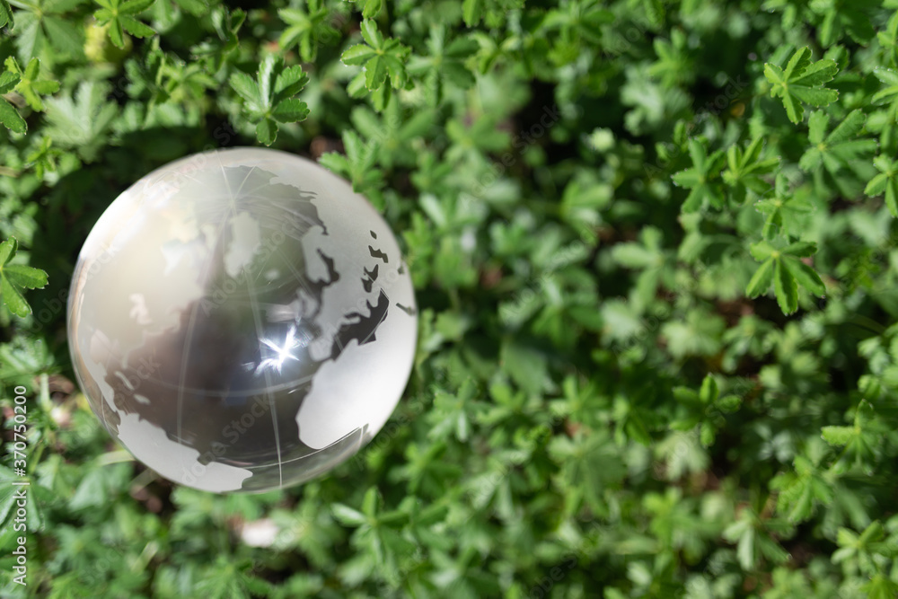 earth green concept glass sphere. earth green concept glass sphere.