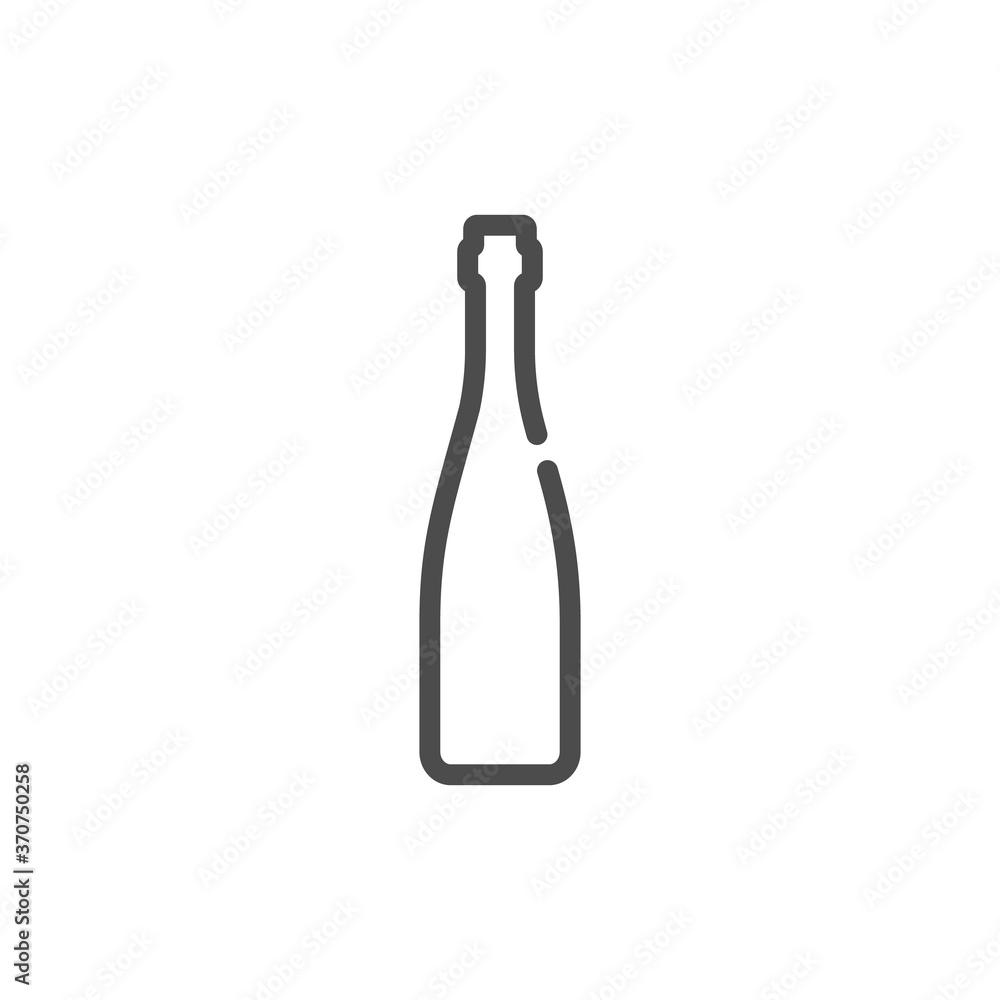 Red wine bottle in flat style on white background. Simple template design. Beverage icon design. Isolated illustration outline object. One line symbol of an alcoholic drink. Single shape drink product Red wine bottle in flat style on white background. Simple template design. Beverage icon design. Isolated illustration outline object. One line symbol of an alcoholic drink. Single shape drink product