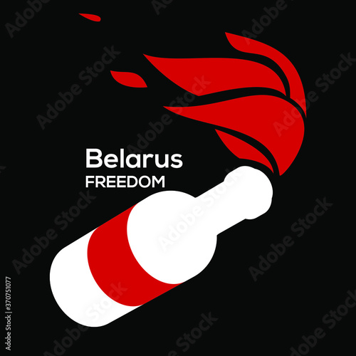Poster. Molotov cocktail. Belarus freedom. T-shirt design