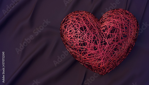 Isolated heart thread  yarn