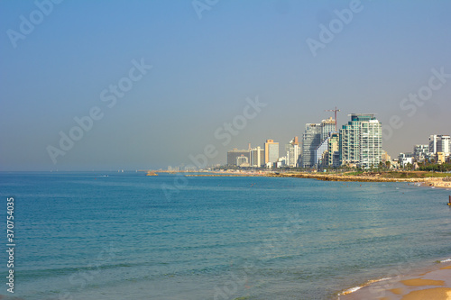 Embankment Tel Aviv. Boardwalk zone. sea view from the promenade. Israel, Tel Aviv. © julialototskaya