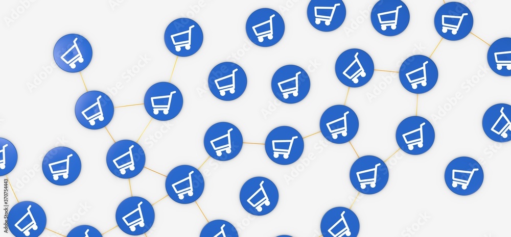 Shopping Cart Flat Design E-Commerce 3d illustration Shopping Cart Flat Design E-Commerce 3d illustration