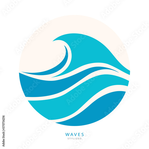 Water Wave Logo abstract design. Cosmetics Surf Sport .Logotype concept. Aqua icon.