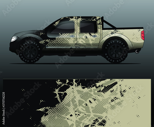 truck and vehicle Graphic vector. Racing background for vinyl wrap and decal