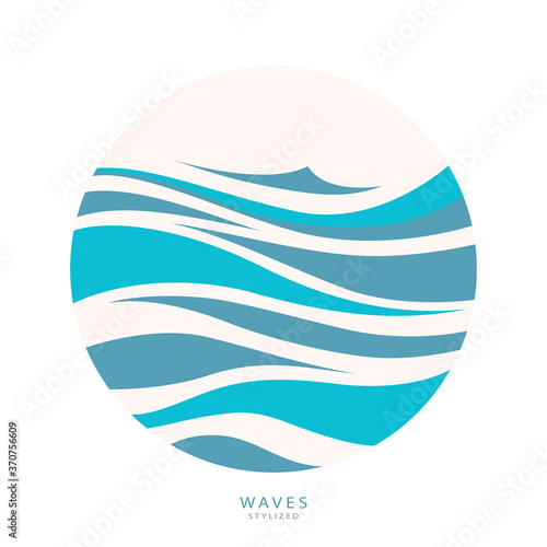 Water Wave Logo abstract design. Cosmetics Surf Sport .Logotype concept. Aqua icon.