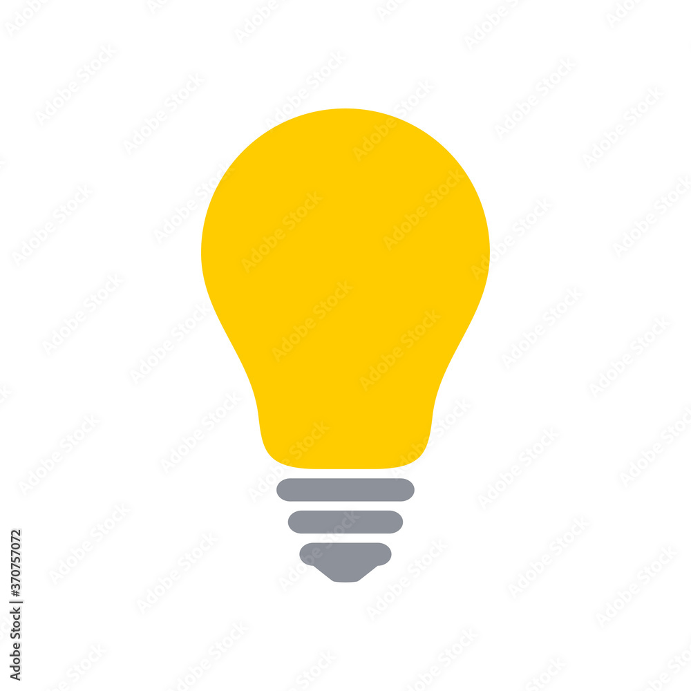 Yellow light bulb icon isolated on a white background. EPS10 vector file Yellow light bulb icon isolated on a white background. EPS10 vector file
