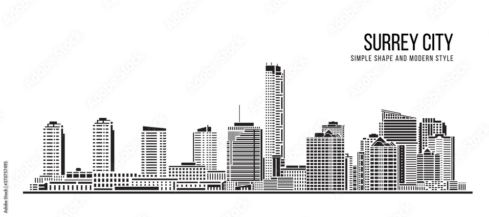 Cityscape Building Abstract Simple shape and modern style art Vector design - Surrey city