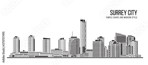 Cityscape Building Abstract Simple shape and modern style art Vector design - Surrey city