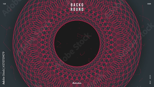 Abstract background illustration. Colorful outline ornament and constellations. Colors name: spanish crimson, gunmetal. Creative concept. Eps10 vector.