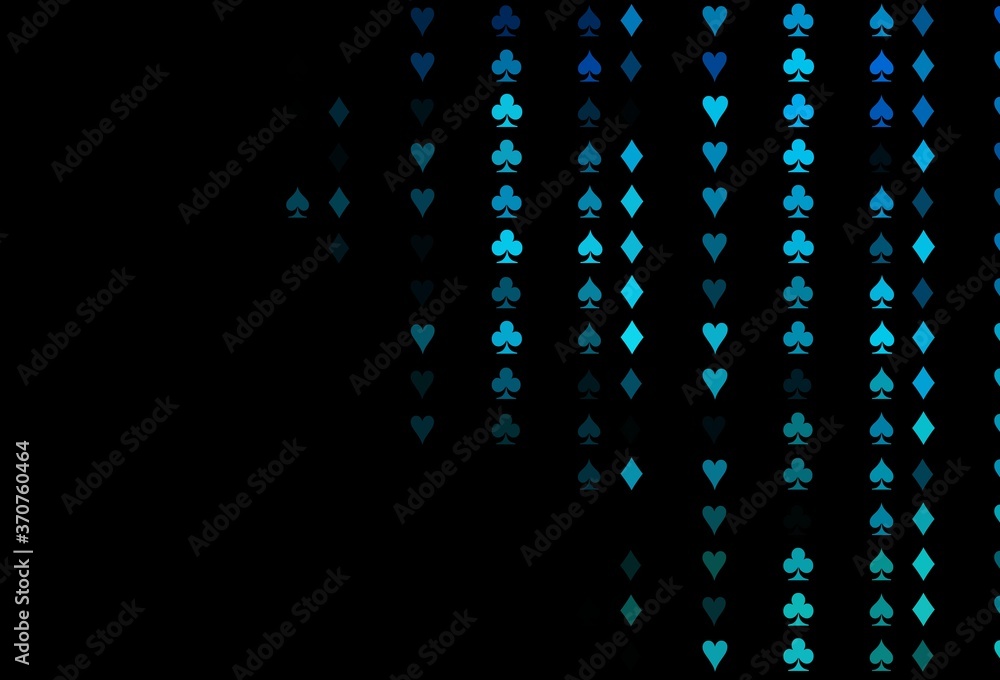 Dark BLUE vector template with poker symbols. Dark BLUE vector template with poker symbols.