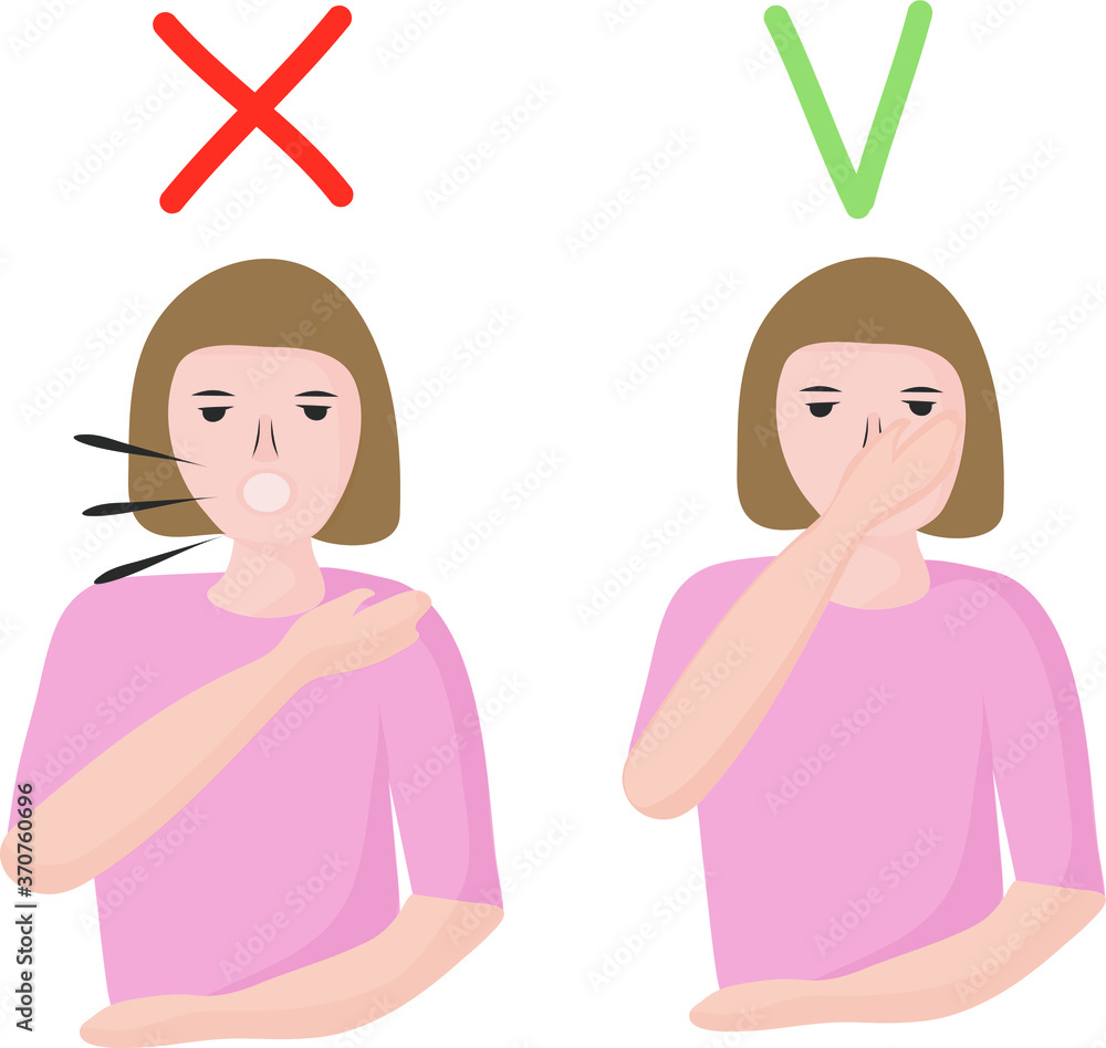 How to sneeze or cough properly, to prevent the spread of viruses. you have to close your mouth with hand. people with a cold and a disease sneeze. Preventive measures against coronavirus infection How to sneeze or cough properly, to prevent the spread of viruses. you have to close your mouth with hand. people with a cold and a disease sneeze. Preventive measures against coronavirus infection
