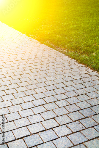 Wallpaper Mural Stone walkway and green lawn in the park. Torontodigital.ca