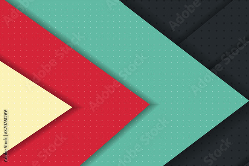 abstract geometric horizontal background with triangle and diagonal shape. four colors combination and transparency dot pattern. 