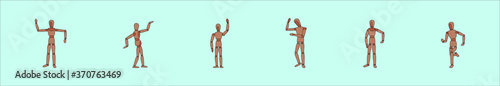 set of wooden men icon design with various models. vector illustration